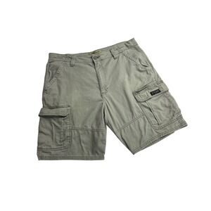 Wrangler Cargo Shorts Men 36 Green Cotton Stretch Pockets NS857FK Hiking A72